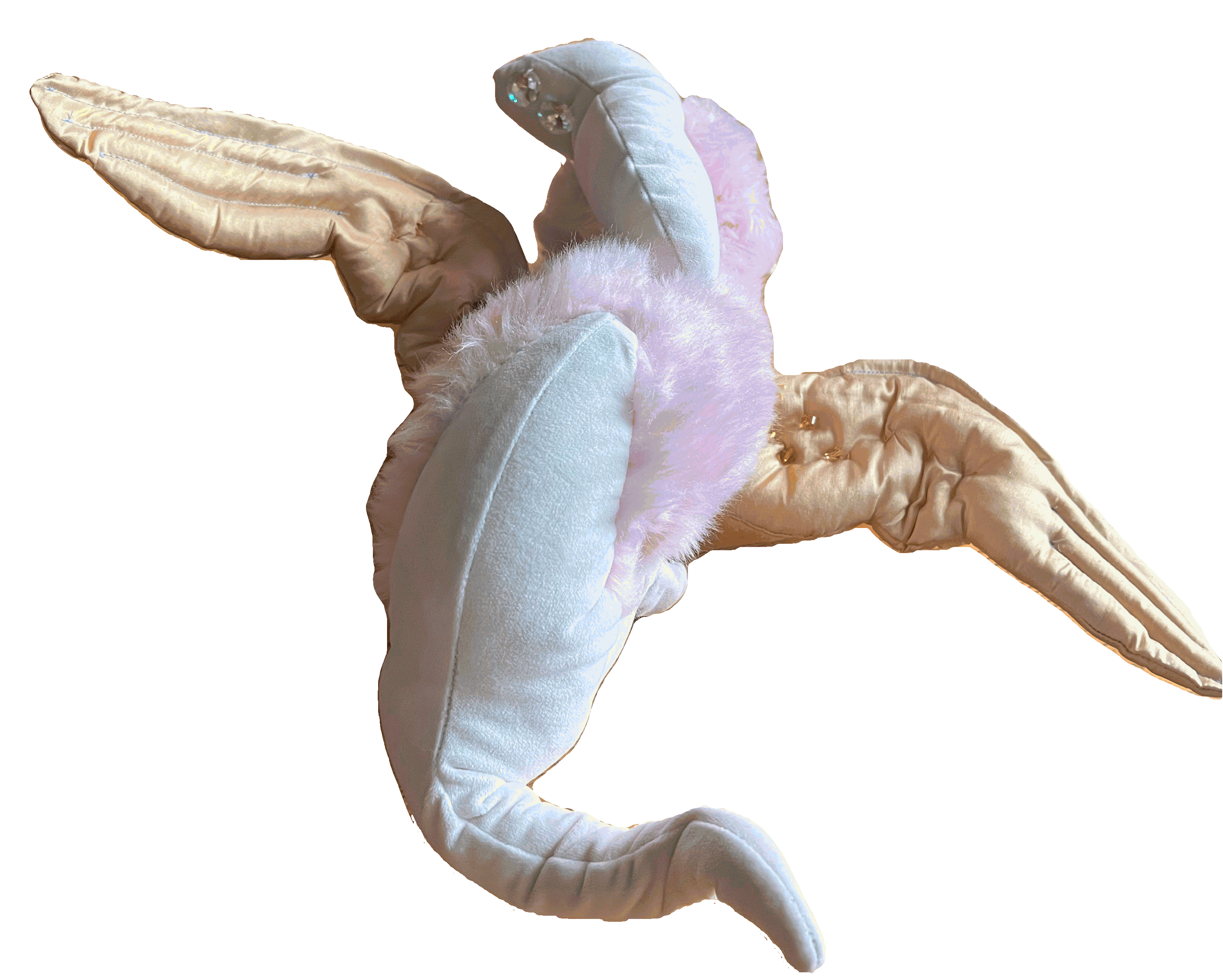 plush pink and white angel creature